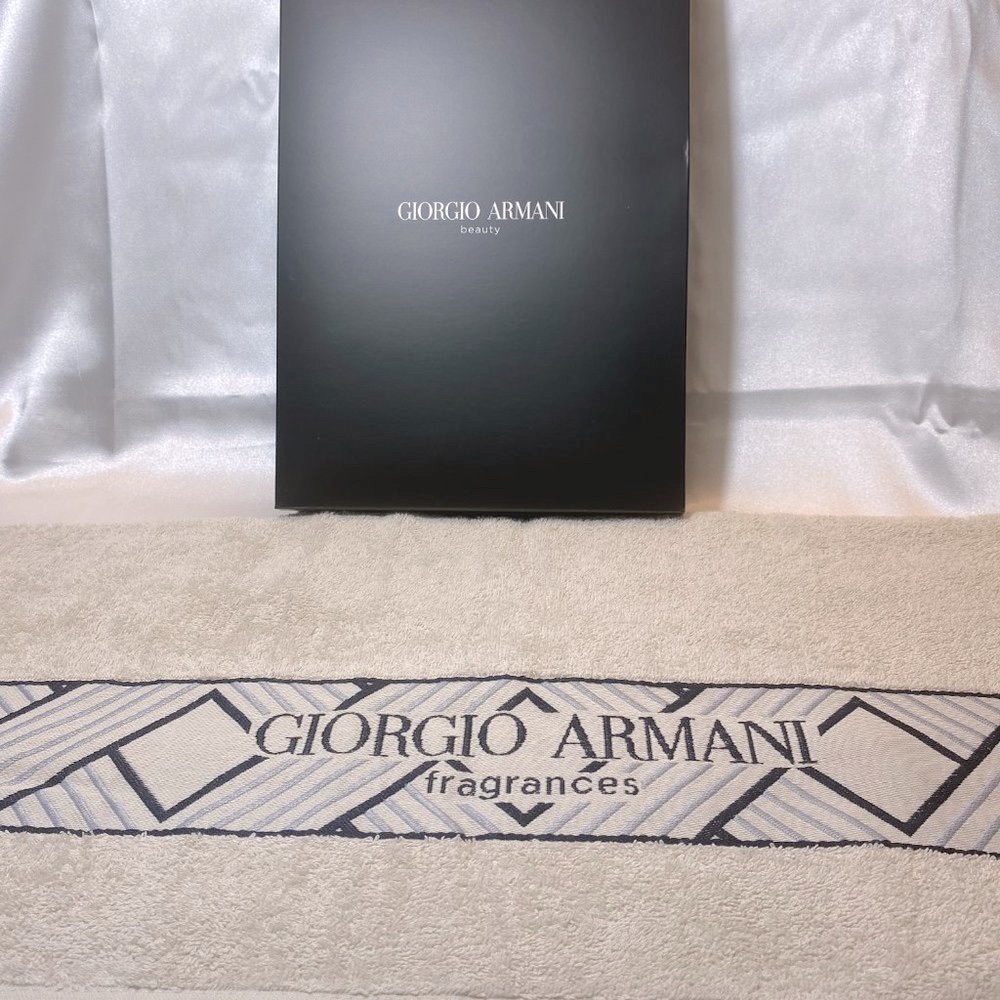 Giorgio Armani Beach Towel, Nude Beige Cotton, Luxury Bath & Beach, Boxed - NEW